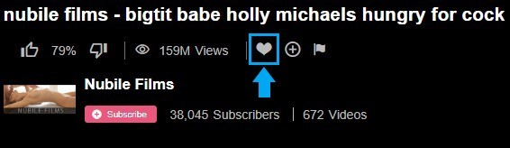 Click on heart icon below video to add to favorites